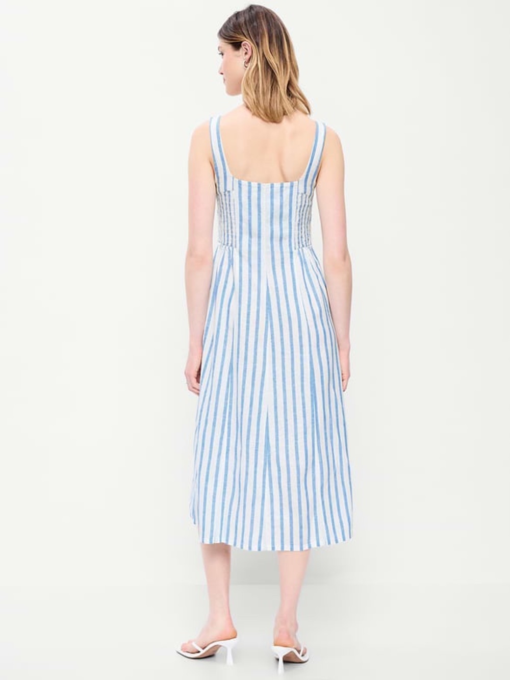 NWOT Gap/Old Navy Blue and White Vertical Stripe Sundress size Small - Picture 3 of 4